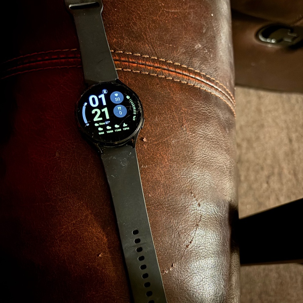 Black Smartwatch with Round Display